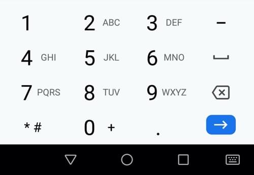 Capture d'écran du clavier de Firefox pour Android pour un champ de numéro de téléphone.